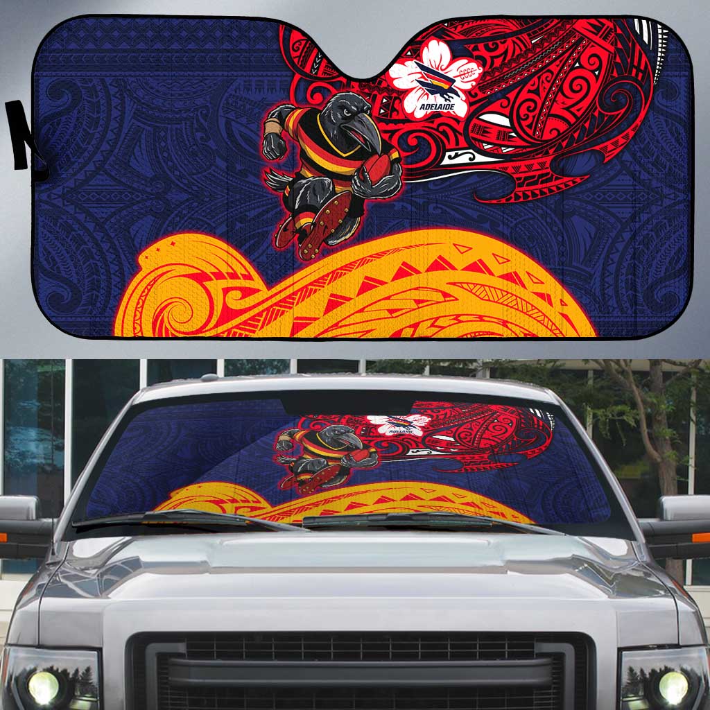 Adelaide Crow Mascot Auto Sun Shade Polynesian Tribal Pattern Bold Island Style