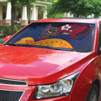 Adelaide Crow Mascot Auto Sun Shade Polynesian Tribal Pattern Bold Island Style