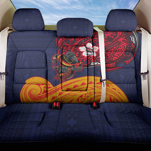 Adelaide Crow Mascot Back Car Seat Cover Polynesian Tribal Pattern Bold Island Style