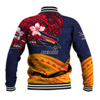 Adelaide Crow Mascot Baseball Jacket Polynesian Tribal Pattern Bold Island Style