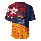 Adelaide Crow Mascot Baseball Jersey Polynesian Tribal Pattern Bold Island Style