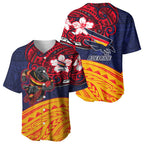 Adelaide Crow Mascot Baseball Jersey Polynesian Tribal Pattern Bold Island Style