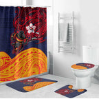 Adelaide Crow Mascot Bathroom Set Polynesian Tribal Pattern Bold Island Style