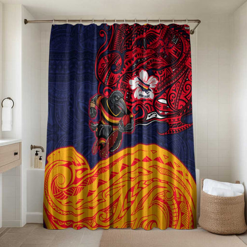 Adelaide Crow Mascot Bathroom Set Polynesian Tribal Pattern Bold Island Style