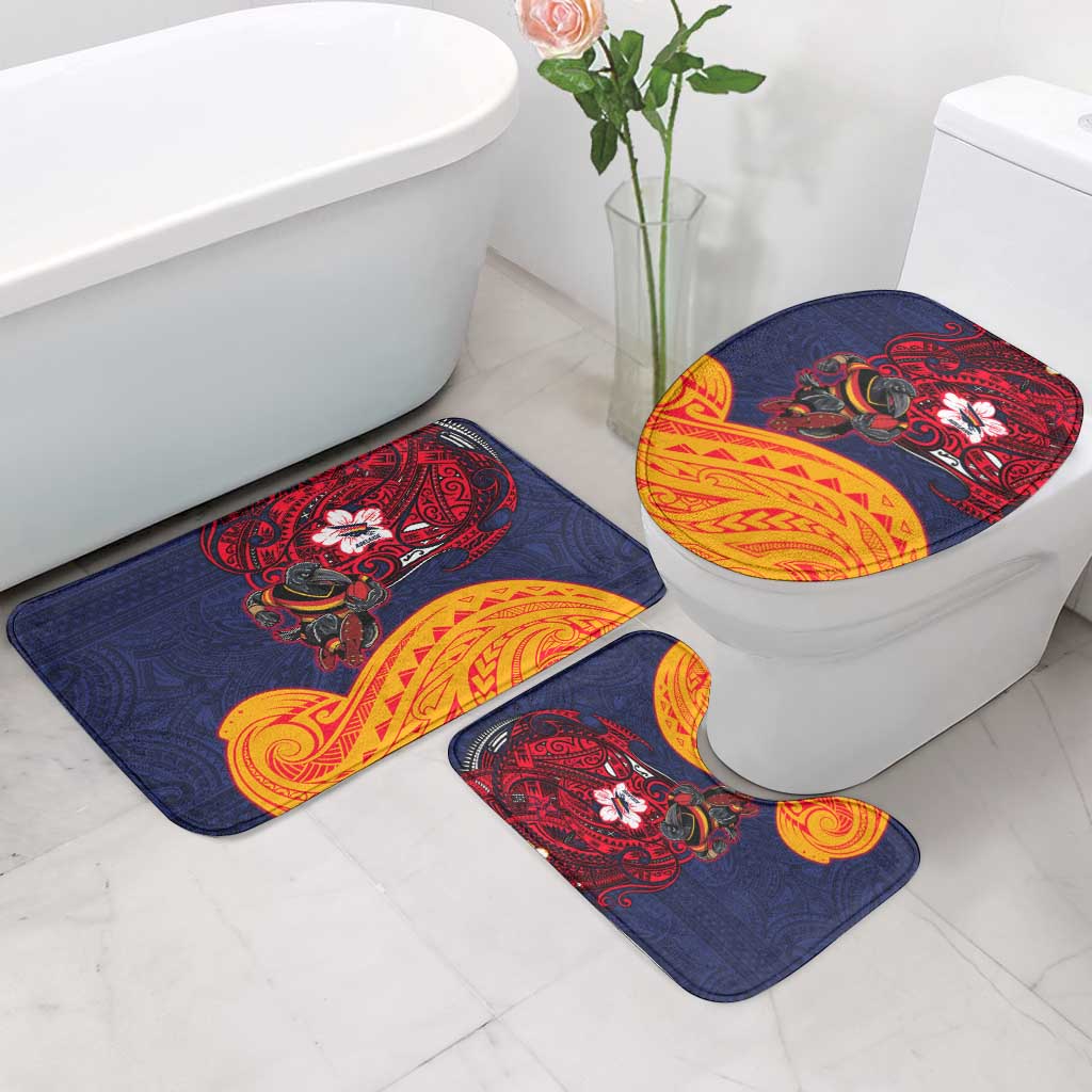 Adelaide Crow Mascot Bathroom Set Polynesian Tribal Pattern Bold Island Style