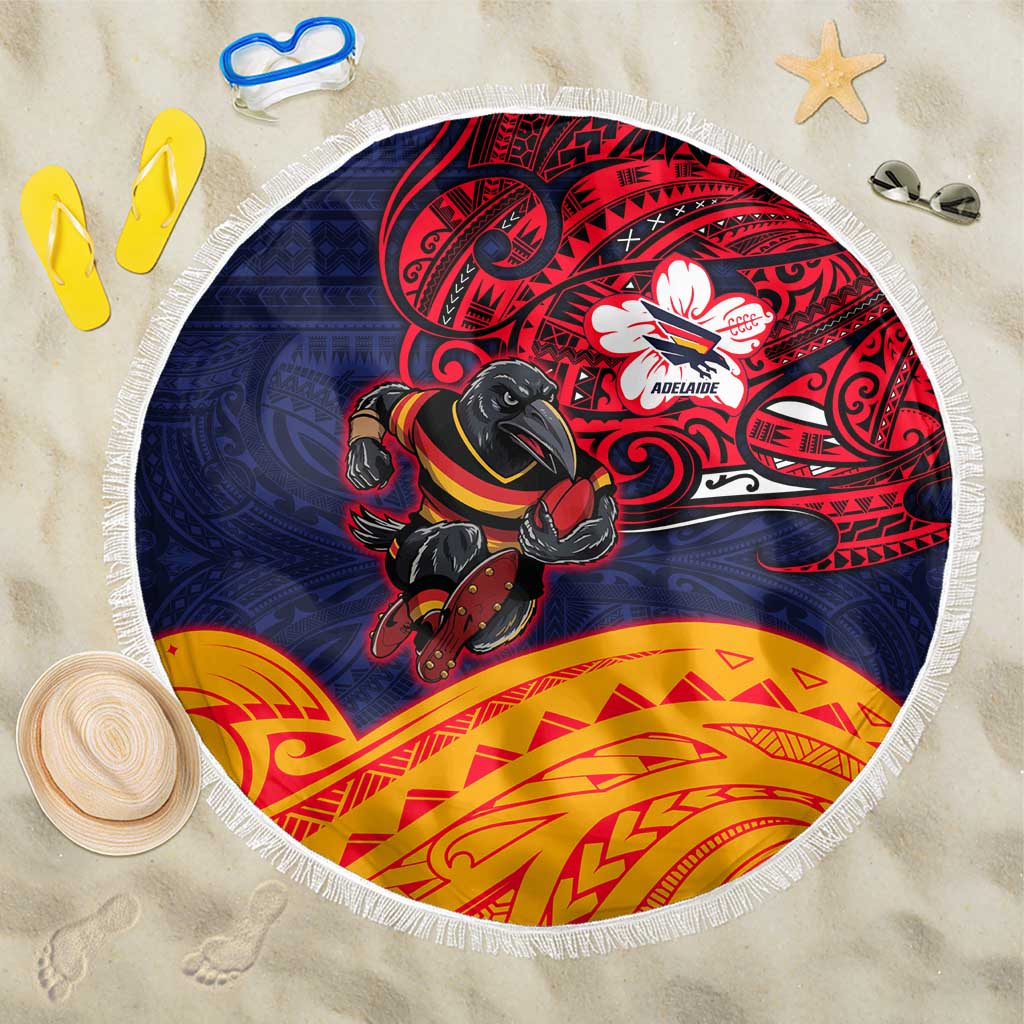Adelaide Crow Mascot Beach Blanket Polynesian Tribal Pattern Bold Island Style