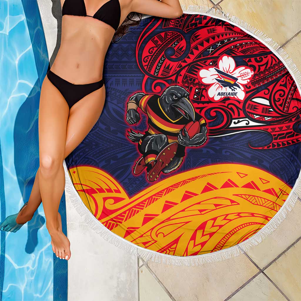 Adelaide Crow Mascot Beach Blanket Polynesian Tribal Pattern Bold Island Style