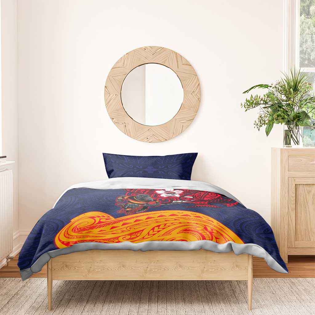 Adelaide Crow Mascot Bedding Set Polynesian Tribal Pattern Bold Island Style