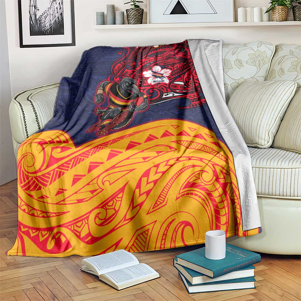 Adelaide Crow Mascot Blanket Polynesian Tribal Pattern Bold Island Style