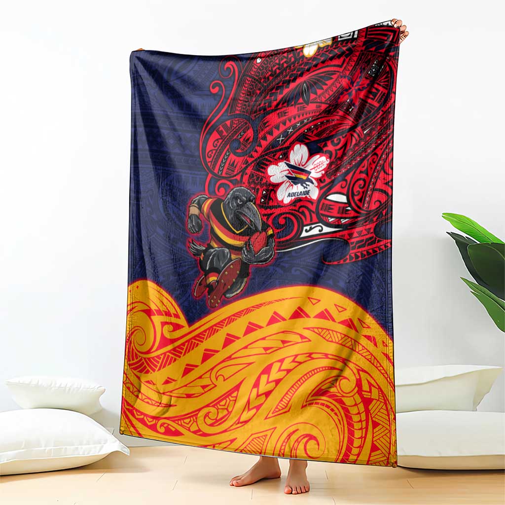 Adelaide Crow Mascot Blanket Polynesian Tribal Pattern Bold Island Style