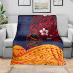 Adelaide Crow Mascot Blanket Polynesian Tribal Pattern Bold Island Style
