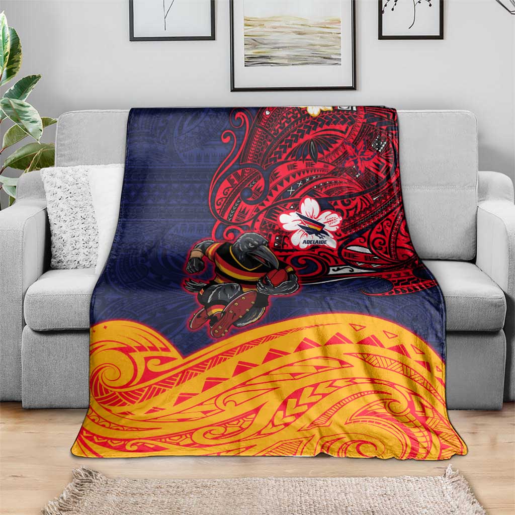 Adelaide Crow Mascot Blanket Polynesian Tribal Pattern Bold Island Style