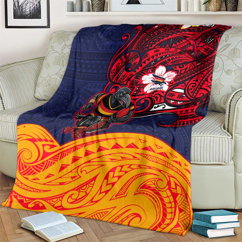 Adelaide Crow Mascot Blanket Polynesian Tribal Pattern Bold Island Style