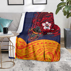 Adelaide Crow Mascot Blanket Polynesian Tribal Pattern Bold Island Style