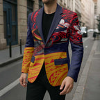 Adelaide Crow Mascot Blazer Polynesian Tribal Pattern Bold Island Style