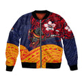 Adelaide Crow Mascot Bomber Jacket Polynesian Tribal Pattern Bold Island Style