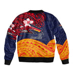 Adelaide Crow Mascot Bomber Jacket Polynesian Tribal Pattern Bold Island Style