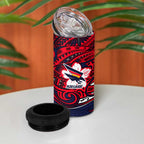 Adelaide Crow Mascot 4 in 1 Can Cooler Tumbler Polynesian Tribal Pattern Bold Island Style
