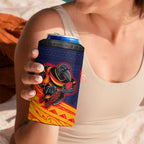 Adelaide Crow Mascot 4 in 1 Can Cooler Tumbler Polynesian Tribal Pattern Bold Island Style