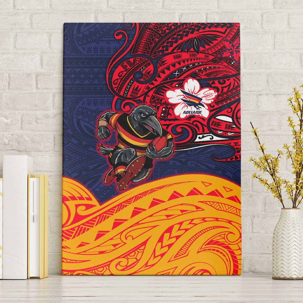 Adelaide Crow Mascot Canvas Wall Art Polynesian Tribal Pattern Bold Island Style