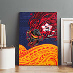 Adelaide Crow Mascot Canvas Wall Art Polynesian Tribal Pattern Bold Island Style