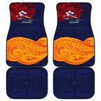 Adelaide Crow Mascot Car Mats Polynesian Tribal Pattern Bold Island Style