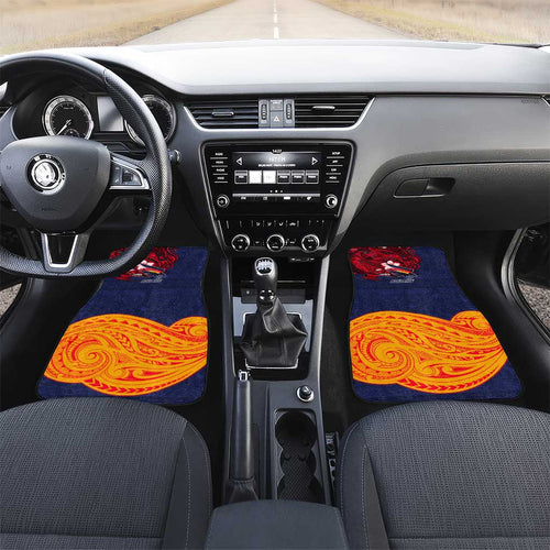 Adelaide Crow Mascot Car Mats Polynesian Tribal Pattern Bold Island Style