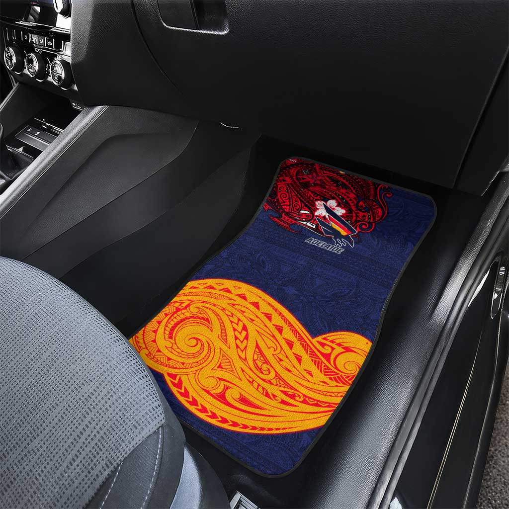 Adelaide Crow Mascot Car Mats Polynesian Tribal Pattern Bold Island Style