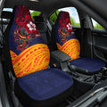 Adelaide Crow Mascot Car Seat Cover Polynesian Tribal Pattern Bold Island Style