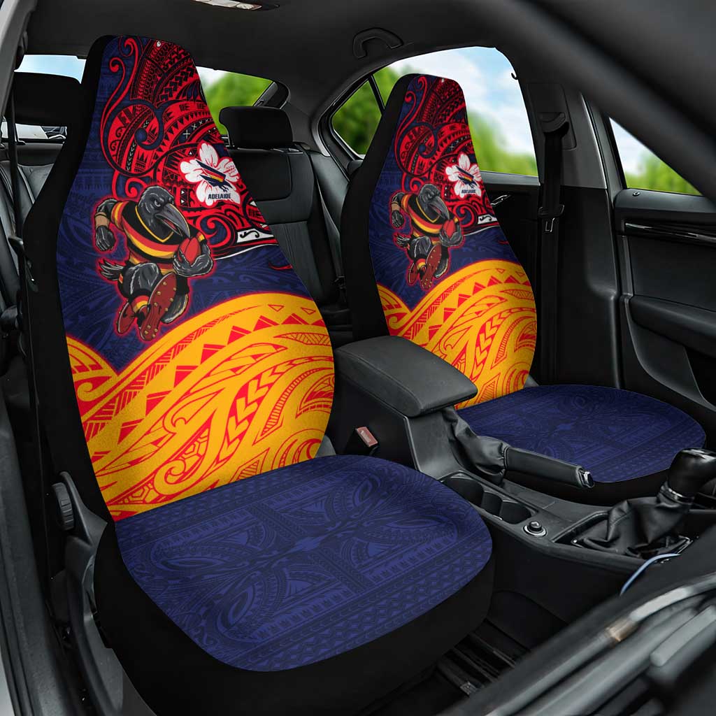 Adelaide Crow Mascot Car Seat Cover Polynesian Tribal Pattern Bold Island Style