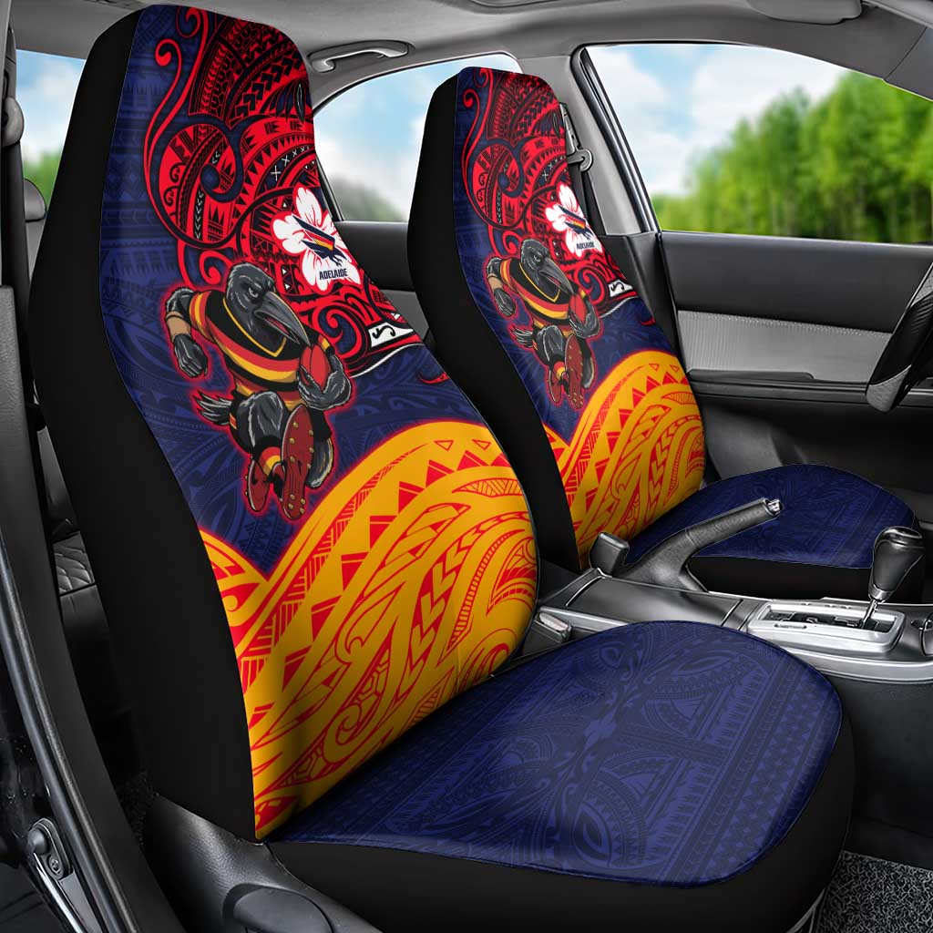 Adelaide Crow Mascot Car Seat Cover Polynesian Tribal Pattern Bold Island Style