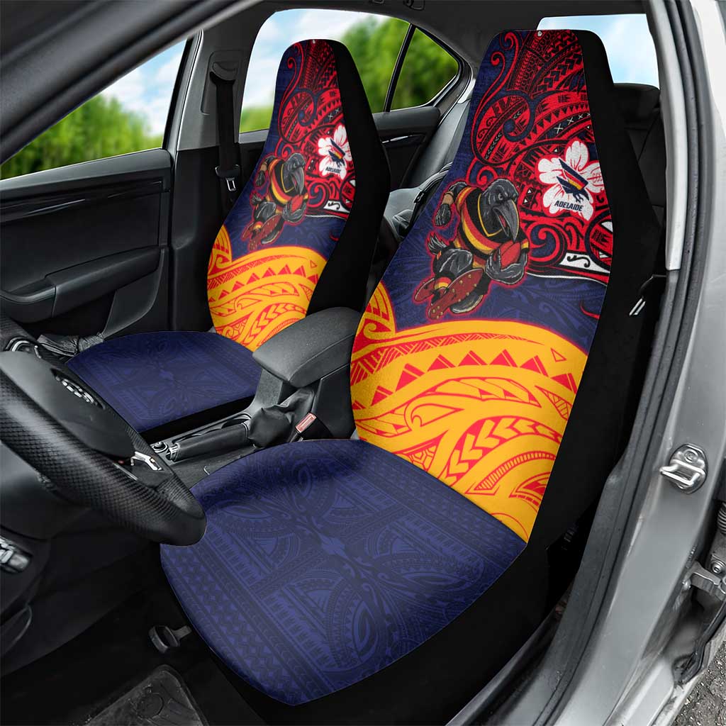 Adelaide Crow Mascot Car Seat Cover Polynesian Tribal Pattern Bold Island Style