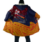 Adelaide Crow Mascot Cloak Polynesian Tribal Pattern Bold Island Style