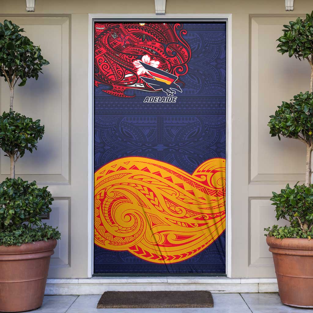 Adelaide Crow Mascot Door Cover Polynesian Tribal Pattern Bold Island Style