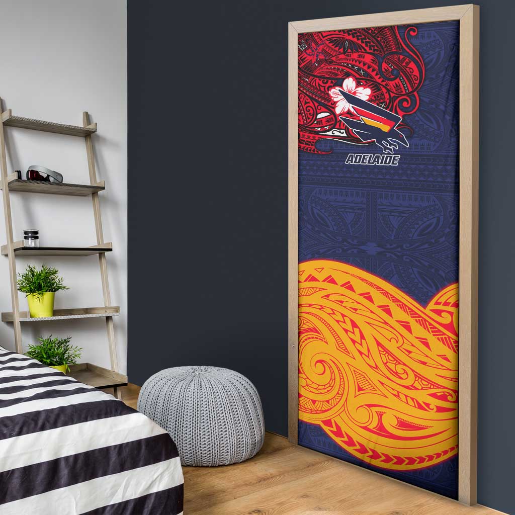 Adelaide Crow Mascot Door Cover Polynesian Tribal Pattern Bold Island Style