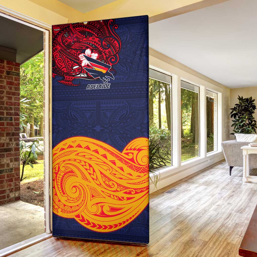 Adelaide Crow Mascot Door Cover Polynesian Tribal Pattern Bold Island Style