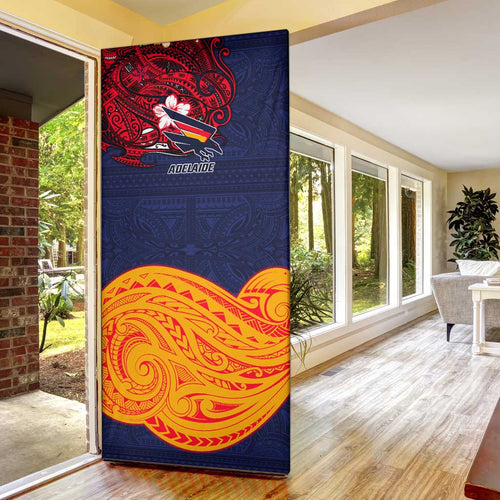Adelaide Crow Mascot Door Cover Polynesian Tribal Pattern Bold Island Style
