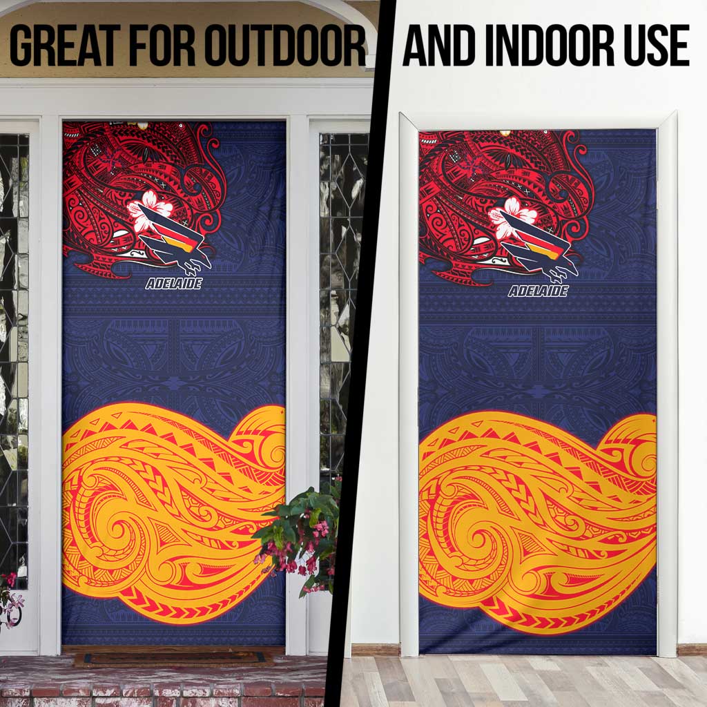 Adelaide Crow Mascot Door Cover Polynesian Tribal Pattern Bold Island Style