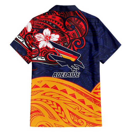 Adelaide Crow Mascot Family Matching Long Sleeve Bodycon Dress and Hawaiian Shirt Polynesian Tribal Pattern Bold Island Style