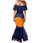 Adelaide Crow Mascot Family Matching Mermaid Dress and Hawaiian Shirt Polynesian Tribal Pattern Bold Island Style