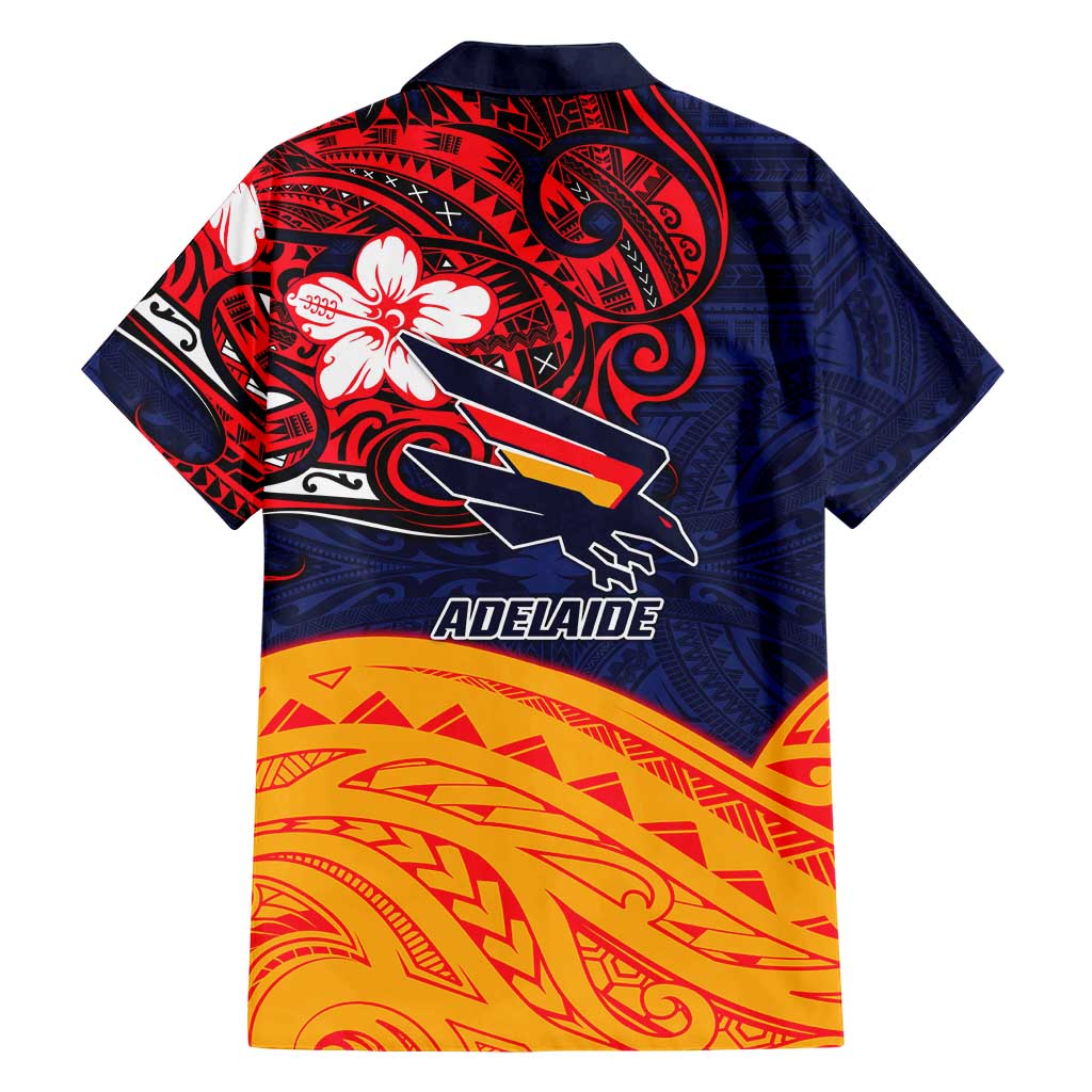 Adelaide Crow Mascot Family Matching Off Shoulder Short Dress and Hawaiian Shirt Polynesian Tribal Pattern Bold Island Style