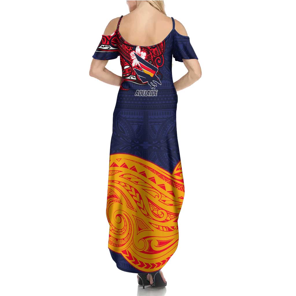 Adelaide Crow Mascot Family Matching Summer Maxi Dress and Hawaiian Shirt Polynesian Tribal Pattern Bold Island Style
