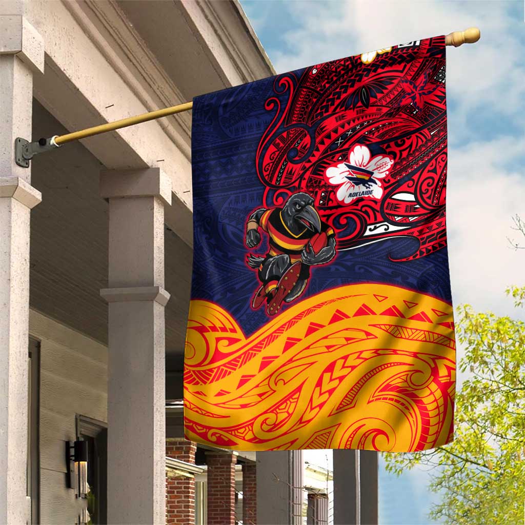 Adelaide Crow Mascot Garden Flag Polynesian Tribal Pattern Bold Island Style