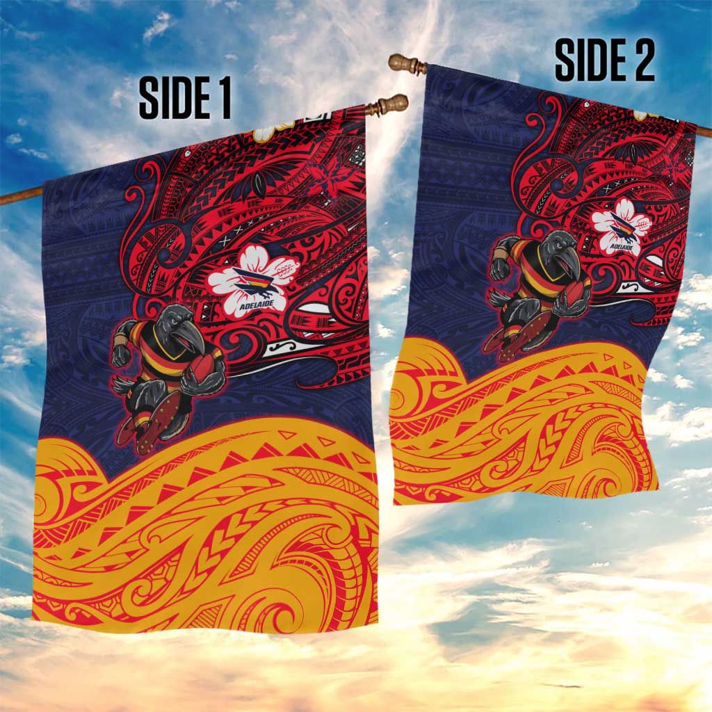 Adelaide Crow Mascot Garden Flag Polynesian Tribal Pattern Bold Island Style