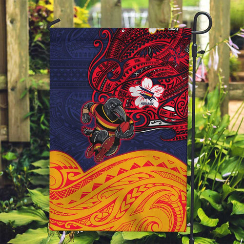 Adelaide Crow Mascot Garden Flag Polynesian Tribal Pattern Bold Island Style