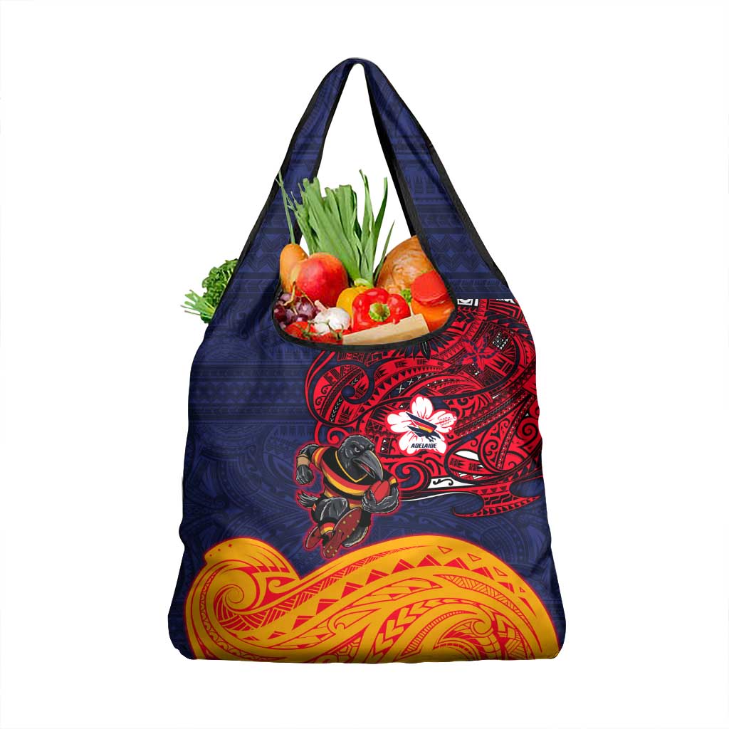 Adelaide Crow Mascot Grocery Bag Polynesian Tribal Pattern Bold Island Style