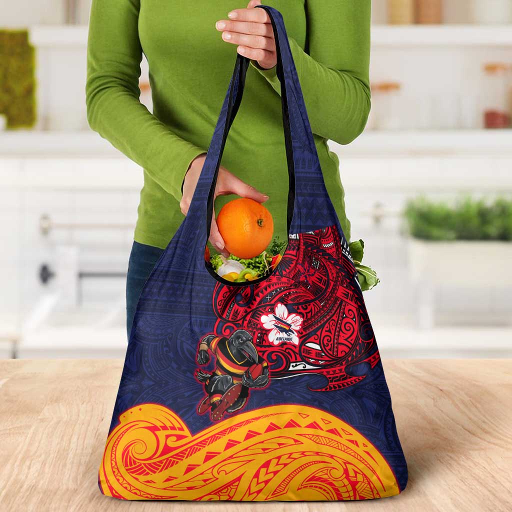 Adelaide Crow Mascot Grocery Bag Polynesian Tribal Pattern Bold Island Style