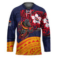 Adelaide Crow Mascot Hockey Jersey Polynesian Tribal Pattern Bold Island Style