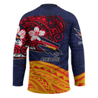 Adelaide Crow Mascot Hockey Jersey Polynesian Tribal Pattern Bold Island Style