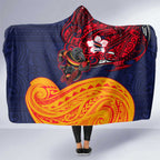 Adelaide Crow Mascot Hooded Blanket Polynesian Tribal Pattern Bold Island Style